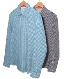 An allover check on these slim-fit checkered shirts from Club Room add a stylish spin to your wardrobe. An allover check on these slim-fit checkered shirts from Club Room add a stylish spin to your wardrobe.