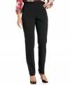 Charter Club's ponte-knit petite pants become polished essentials, thanks to a tailored tuxedo stripe at the outer leg.