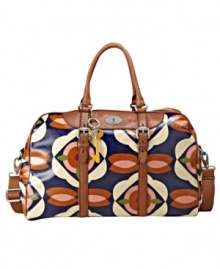 Flower power your weekend away (or your trip to the gym) with this super cute printed duffle bag by Fossil. Flower power your weekend away (or your trip to the gym) with this super cute printed duffle bag by Fossil.