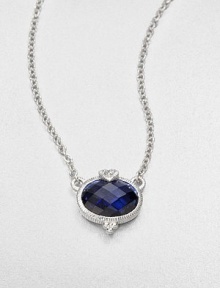 From the La Petite Collection. Faceted, rich corundum set in textured sterling silver accented with brilliant white sapphires on a link chain. CorundumWhite sapphireSterling silverLength, about 17Pendant size, about .6Lobster clasp closureImported From the La Petite Collection. Faceted, rich corundum set in textured sterling silver accented with brilliant white sapphires on a link chain. CorundumWhite sapphireSterling silverLength, about 17Pendant size, about .6Lobster clasp closureImported