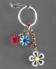 Brighten your day with this fun and fabulous flower key chain by Lucky Brand. Crafted in enamel and mixed metal. Approximate drop: 5 inches.