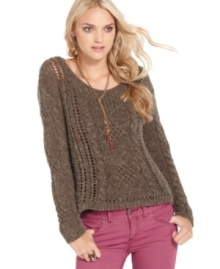 In a stylishly slouchy shape, this Free People cable-knit sweater is a hot layering piece for fall! In a stylishly slouchy shape, this Free People cable-knit sweater is a hot layering piece for fall!