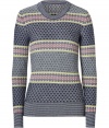 Super soft and equally eye-catching, Sunos optical knit alpaca pullover is a cool choice for modern daytime looks - Rounded neckline, long sleeves, striped trim, soft textural patterning - Slim straight fit - Team with pencil skirts and ankle boots, or layer over leather leggings with ballerinas