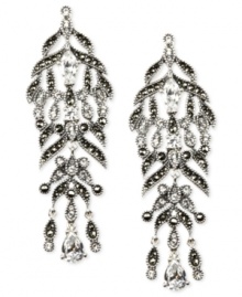 Embrace elegance. Judith Jack's chandelier earrings are crafted from sterling silver with cubic zirconias (4-1/20 ct. t.w.), marcasite (1-17/20 ct. t.w.) and white crystals (7/9 ct. t.w.) enhancing the stunning look. Approximate drop: 2-3/10 inches. Embrace elegance. Judith Jack's chandelier earrings are crafted from sterling silver with cubic zirconias (4-1/20 ct. t.w.), marcasite (1-17/20 ct. t.w.) and white crystals (7/9 ct. t.w.) enhancing the stunning look. Approximate drop: 2-3/10 inches.