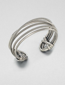 From the Crossover Collection. An iconic cabled style in an intriguing crossover design. Sterling silverDiameter, about 2.5Slip-on styleImported From the Crossover Collection. An iconic cabled style in an intriguing crossover design. Sterling silverDiameter, about 2.5Slip-on styleImported