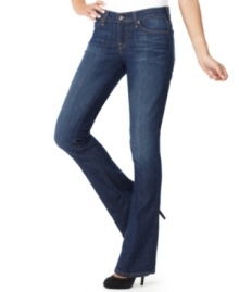 Take a break from skinny denim and try this look from Lucky Brand Jeans. The bootcut leg is ultra-flattering and the wash looks perfectly worn-in!