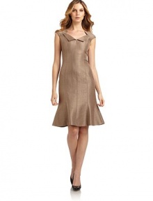 THE LOOKGeometric neckline with pointed flap detailsTonal seamsBack zip closureTHE FITAbout 38 from shoulder to hemTHE MATERIALRayon/polyesterFully linedCARE & ORIGINDry cleanMade in USAModel shown is 5'10½ (179cm) wearing US size 4. THE LOOKGeometric neckline with pointed flap detailsTonal seamsBack zip closureTHE FITAbout 38 from shoulder to hemTHE MATERIALRayon/polyesterFully linedCARE & ORIGINDry cleanMade in USAModel shown is 5'10½ (179cm) wearing US size 4.