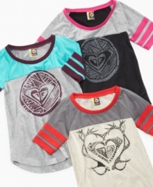 Who says guys get to have all the sporty fashion fun? These raglan tees are for girls only and just as fantastic. (Clearance) Who says guys get to have all the sporty fashion fun? These raglan tees are for girls only and just as fantastic. (Clearance)