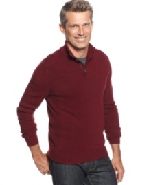 Classic with a twist. A mock neck and ribbing upgrade this Geoffrey Beene sweater to a modern must have. Classic with a twist. A mock neck and ribbing upgrade this Geoffrey Beene sweater to a modern must have.