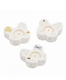 Spring is perpetually in season with whimsical Butterfly Meadow votive holders from Lenox. Colorful blooms and a butterfly shape in white porcelain lend country charm to any setting. Qualifies for Rebate Spring is perpetually in season with whimsical Butterfly Meadow votive holders from Lenox. Colorful blooms and a butterfly shape in white porcelain lend country charm to any setting. Qualifies for Rebate