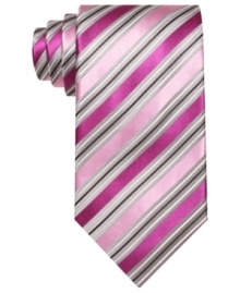The perfect antidote to any solid shirt, this striped tie from Club Room wakes up your workday. The perfect antidote to any solid shirt, this striped tie from Club Room wakes up your workday.