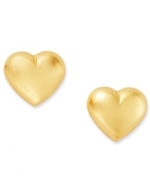 A romantic accent. Giani Bernini's petite stud earrings feature a puffed heart shape in 24k gold over sterling silver. Approximate diameter: 1/4 inch. A romantic accent. Giani Bernini's petite stud earrings feature a puffed heart shape in 24k gold over sterling silver. Approximate diameter: 1/4 inch.
