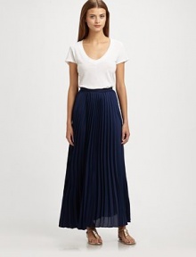 Finest crepe chiffon, pleated from waist to hem in an airy floor-sweeping style.High waistbandSide zipperAbout 40 longPolyesterDry cleanMade in USAModel shown is 5'11 (180cm) wearing US size Small.
