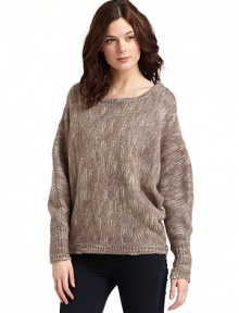 THE LOOKChunky, heathered knitRounded neckline with ribbingDropped shouldersDeep ribbed cuffsRibbed hemSlightly oversized silhouetteTHE FITAbout 26 from shoulder to hemTHE MATERIAL43% wool/37% acrylic/20% alpacaCARE & ORIGINDry cleanImportedModel shown is 5'9½ (176cm) wearing US size Small. 