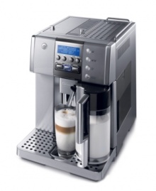 With the touch of a button the best flavors pour into your cup-enjoy a latte, espresso, cappuccino or Italian macchiato in mere minutes with the professional excellence of this automatic machine. A 25-ounce milk container creates frothed or steamed milk to top of your best brews. Model ESAM6620. With the touch of a button the best flavors pour into your cup-enjoy a latte, espresso, cappuccino or Italian macchiato in mere minutes with the professional excellence of this automatic machine. A 25-ounce milk container creates frothed or steamed milk to top of your best brews. Model ESAM6620.