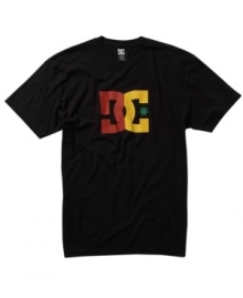 Step to the beat of cool style and add some rasta flair to your day with this graphic t-shirt from DC Shoes.