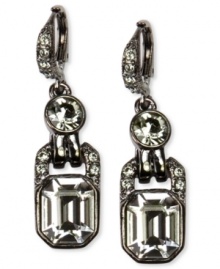 Givenchy's drop earrings are covered in elegance with dazzling crystal details and Swarovski black diamond elements. Crafted in light hematite tone mixed metal. Approximate drop: 1-1/2 inch. Givenchy's drop earrings are covered in elegance with dazzling crystal details and Swarovski black diamond elements. Crafted in light hematite tone mixed metal. Approximate drop: 1-1/2 inch.