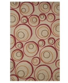 Gorgeous swirls in warm hues present a whimsically modern home accent from Liora Manne. Combining hand-hooking with hand-tufting techniques, the Hoops rug offers a rich textural surface that is suitable for use either indoors or outdoors. Gorgeous swirls in warm hues present a whimsically modern home accent from Liora Manne. Combining hand-hooking with hand-tufting techniques, the Hoops rug offers a rich textural surface that is suitable for use either indoors or outdoors.