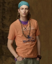 The city meets the sea in this mariner-inspired tee, crafted from soft cotton jersey with a weathered graphic for a look that is both rustic and urban. The city meets the sea in this mariner-inspired tee, crafted from soft cotton jersey with a weathered graphic for a look that is both rustic and urban.