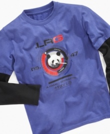 Don't overdue it – bamboo it! This Panda Operation graphic slider enhances his casual cool. Don't overdue it – bamboo it! This Panda Operation graphic slider enhances his casual cool.