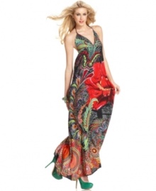 An oversized floral print makes a graphic summer statement on this Desigual maxi dress -- perfect for standout style!