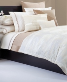 A soothing escape! This Hugo Boss Galleria sheet provides endless comfort with luxurious 350-thread count cotton sateen fabric. A soothing escape! This Hugo Boss Galleria sheet provides endless comfort with luxurious 350-thread count cotton sateen fabric.