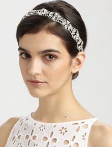 Exquisite Swarovski crystals designed in a distinct jeweled pattern.Elastic backAbout 1¾ wideCrystals/elasticMade in USA Exquisite Swarovski crystals designed in a distinct jeweled pattern.Elastic backAbout 1¾ wideCrystals/elasticMade in USA