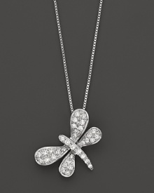Diamond Dragonfly Pendant Necklace in 14K White Gold, 0.10 ct. t.w. Diamond Dragonfly Pendant Necklace in 14K White Gold, 0.10 ct. t.w.