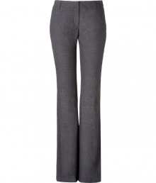 Luxurious pants made ​.​.of fine, grey synthetic and viscose - Particularly comfortable, thanks to the stretch content - Cut straight, slim and stylish - Waistband with belt loops - Looks classy and serious, can be worn for all business and evening occasions