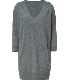 The tried-and-true sweater dress gets a trend-right modern makeover with this oversized version from Faith Connexion - Deep V-neck, three-quarter sleeves, sloped shoulders with exposed seams, continuous side seam details with pockets, oversized fit, wide ribbed hem - Pair with textured tights, a fringed scarf, and ankle boots The tried-and-true sweater dress gets a trend-right modern makeover with this oversized version from Faith Connexion - Deep V-neck, three-quarter sleeves, sloped shoulders with exposed seams, continuous side seam details with pockets, oversized fit, wide ribbed hem - Pair with textured tights, a fringed scarf, and ankle boots