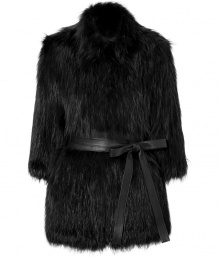 This fox fur coat is luxury at its most stylish - Incredibly soft and warm with a mid-length silhouette, flattering accent leather waist belt, decorative collar and 7/8-length arms - Upgrade to any outfit - Pair with slim pants and pumps or a cocktail dress This fox fur coat is luxury at its most stylish - Incredibly soft and warm with a mid-length silhouette, flattering accent leather waist belt, decorative collar and 7/8-length arms - Upgrade to any outfit - Pair with slim pants and pumps or a cocktail dress