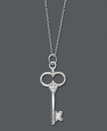 Keep all your secrets close to your heart. Giani Bernini's polished key pendant in sterling silver is a style essential! Approximate length: 18 inches. Approximate drop: 1-1/2 inches.