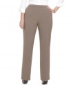 For a chic and sleek look, try these straight-leg pants from JM Collection's line of plus size clothes, enhanced by a built-in slimming panel--they're an Everyday Value in plus size fashion!