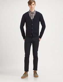 Layering favorite, in a slim, modern fit, woven to perfection in rich, luxurious wool.ButtonfrontWaist patch pocketsWoolMachine washImported Layering favorite, in a slim, modern fit, woven to perfection in rich, luxurious wool.ButtonfrontWaist patch pocketsWoolMachine washImported
