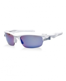The all new Oakley FAST JACKET XL is a performance product with a unique interchangeable lens design that lets you match your optics to your environment. Switching out the lenses is fast and easy, thanks to SWITCHLOCK Technology. It's an innovation that locks the lenses in place with a quick release system. With SWITCHLOCK, the lenses are securely suspended without any stresses that could alter the optics, so you'll have premium clarity with true, accurate vision. Oakley shaped stainless steel with metal injection molding to create a convenient button that releases each lens. That means minimal handling and no hassle. Just put in a new lens set and go. The polished white frame is made of lightweight O Matter material, as well as Unobtanium earsocks and nosepads. Accessories included: Oakley Nano-clear Hydrophobic Mini-Pen to clean lenses and repel moisture and oils, protective Oakley Soft Vault (case), and two sets of Oakley High Definition Optics® lenses (G30 polarized and VR50). The increased contrast of Oakley's G30 tint is matched with Oakley HDPolarized to block performance-killing glare. Best for all sports in grass/bright sun to increase visual contrast and boost depth perception bringing out the detail in grass and optimizing the vision for golf. The all new Oakley FAST JACKET XL is a performance product with a unique interchangeable lens design that lets you match your optics to your environment. Switching out the lenses is fast and easy, thanks to SWITCHLOCK Technology. It's an innovation that locks the lenses in place with a quick release system. With SWITCHLOCK, the lenses are securely suspended without any stresses that could alter the optics, so you'll have premium clarity with true, accurate vision. Oakley shaped stainless steel with metal injection molding to create a convenient button that releases each lens. That means minimal handling and no hassle. Just put in a new lens set and go. The polished white frame is made of lightweight O Matter material, as well as Unobtanium earsocks and nosepads. Accessories included: Oakley Nano-clear Hydrophobic Mini-Pen to clean lenses and repel moisture and oils, protective Oakley Soft Vault (case), and two sets of Oakley High Definition Optics® lenses (G30 polarized and VR50). The increased contrast of Oakley's G30 tint is matched with Oakley HDPolarized to block performance-killing glare. Best for all sports in grass/bright sun to increase visual contrast and boost depth perception bringing out the detail in grass and optimizing the vision for golf.