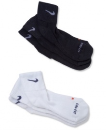 Your shoes and feet will thank you when you finish your workout wearing these quarter-length socks from Nike. Your shoes and feet will thank you when you finish your workout wearing these quarter-length socks from Nike.