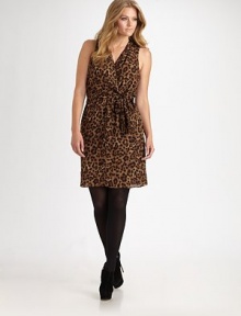 EXCLUSIVELY AT SAKS. Wild style? It's a wrap with this flirty silk design. V-neckSleevelessFaux-wrap designElastic waistFully linedAbout 23 from natural waistSilkDry cleanImported EXCLUSIVELY AT SAKS. Wild style? It's a wrap with this flirty silk design. V-neckSleevelessFaux-wrap designElastic waistFully linedAbout 23 from natural waistSilkDry cleanImported