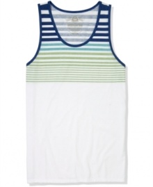 Best of both worlds. Stripes and solids mix perfectly in this American Rag tank for cool, on-the-go casual style.