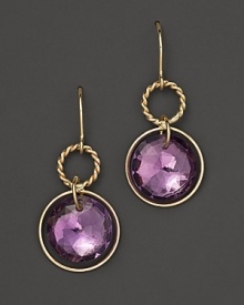 Round rosecut amethyst briolettes add rich sparkle to 14K yellow gold. By Nancy B.