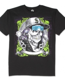 Rock out with a rad graphic. This t-shirt from  Hybrid nails your streetwise style.