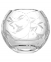 A beautiful, etched rose vine motif and round shape perfect for holding floating petals or buds combine for a truly refined bowl that will infuse your decor with gentle grace.