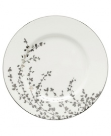An instant classic from kate spade new york, this Gardner Street Platinum accent plate exudes contemporary elegance. Stems of platinum foliage flourish on fine white bone china, creating a stylized two-tone floral motif to freshen up your formal table. An instant classic from kate spade new york, this Gardner Street Platinum accent plate exudes contemporary elegance. Stems of platinum foliage flourish on fine white bone china, creating a stylized two-tone floral motif to freshen up your formal table.