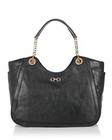 Salvatore Ferragamo's luxurious leather tote with signature Gancio buckle ornaments is the perfect sophisticated silhouette for your everyday essentials. Salvatore Ferragamo's luxurious leather tote with signature Gancio buckle ornaments is the perfect sophisticated silhouette for your everyday essentials.