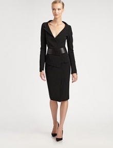 A wide leather belt and subtly distressed edges dress up this chic silhouette.Notched lapelsLong sleeves with asymmetric cuffsIncluded leather beltAbout 23 from shoulder to hemViscose/polyamide/elastaneDry cleanImported of Italian fabricModel shown is 5'11 (180cm) wearing US size 4. A wide leather belt and subtly distressed edges dress up this chic silhouette.Notched lapelsLong sleeves with asymmetric cuffsIncluded leather beltAbout 23 from shoulder to hemViscose/polyamide/elastaneDry cleanImported of Italian fabricModel shown is 5'11 (180cm) wearing US size 4.