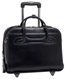 Get ahead with this fashion-forward business case from McKlein. It'll keep you on the cutting edge with a built-in laptop compartment and dual protection system that pads your precious tech from even the roughest bumps, plus a patented detachable wheel and handle system that offer the most versatile mobility options around. One-year warranty. Get ahead with this fashion-forward business case from McKlein. It'll keep you on the cutting edge with a built-in laptop compartment and dual protection system that pads your precious tech from even the roughest bumps, plus a patented detachable wheel and handle system that offer the most versatile mobility options around. One-year warranty.