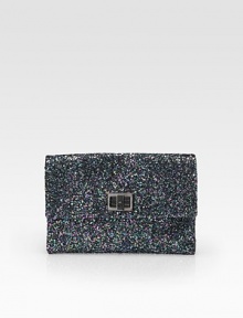 Add some glam to your evening with this slim flap-bag, crafted from glitter-coated fabric.Turnlock flap closure One inside open pocket Leather and suede lining 9W X 6½H X ½D Imported Add some glam to your evening with this slim flap-bag, crafted from glitter-coated fabric.Turnlock flap closure One inside open pocket Leather and suede lining 9W X 6½H X ½D Imported