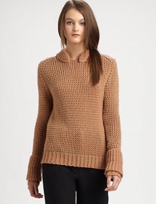 A wool-rich style in a chunky textural knit with romantic layered cuffs.Ribbed collarLong sleevesLayered ribbed cuffs60% wool/39% acrylic/1% cashmereDry cleanImportedModel is 5'10 (177cm) wearing US size Small. 