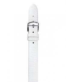 A quality leather strap from Philip Stein, rendered with lizard embossing and classic harness closure. A quality leather strap from Philip Stein, rendered with lizard embossing and classic harness closure.