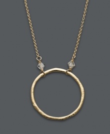 A modern interpretation on the classic eternity circle. Studio Silver's delicate design transitions perfectly from day to night with subtle green glass accents and cool, contemporary appeal. Crafted in 18k gold over sterling silver. Approximate length: 16 inches. Approximate drop: 1 inch. A modern interpretation on the classic eternity circle. Studio Silver's delicate design transitions perfectly from day to night with subtle green glass accents and cool, contemporary appeal. Crafted in 18k gold over sterling silver. Approximate length: 16 inches. Approximate drop: 1 inch.