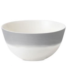 Effortlessly chic, the Simplicity Ombre soup and cereal bowl by Vera Wang Wedgwood features a soft band of gray in casual white porcelain. Effortlessly chic, the Simplicity Ombre soup and cereal bowl by Vera Wang Wedgwood features a soft band of gray in casual white porcelain.